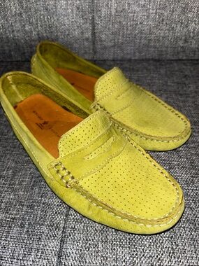 Mercanti Fiorentini Lime Green Suede Moccasins